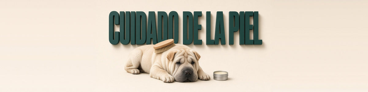 Shar pei con un cepillo y un bálsamo, CUIDADO DE LA PIEL