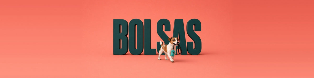 Jack russell con un dispensador de bolsas, BOLSAS