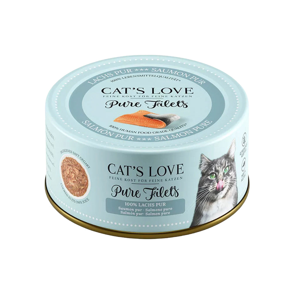 CAT’S LOVE puros filetes de salmón comida húmeda para gatos