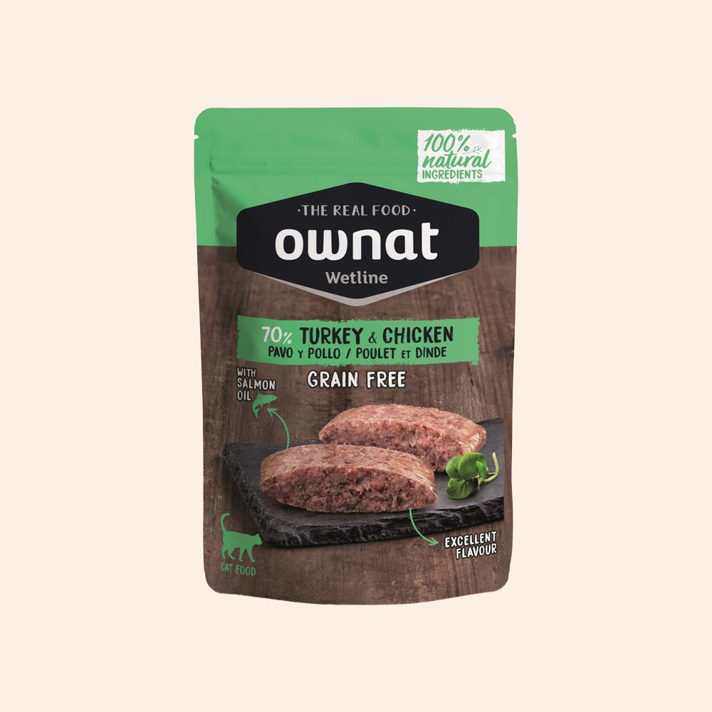 Ownat Alimento Húmedo de Pavo y Pollo para Gato
