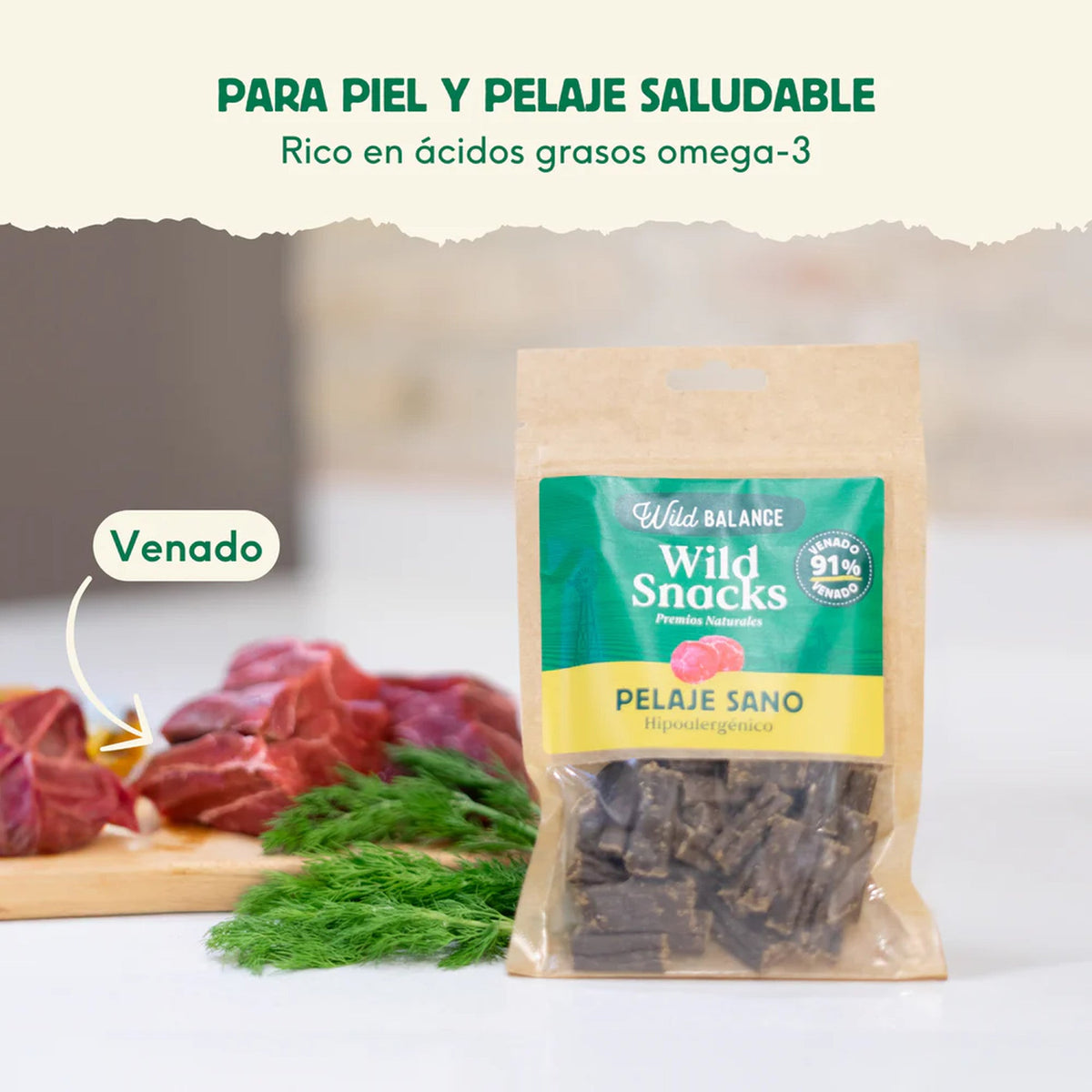 Wild Balance Wild Snacks pelaje sano de venado